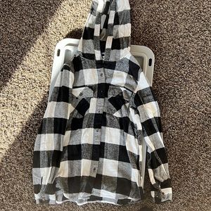 Long sleeve hoodie button down